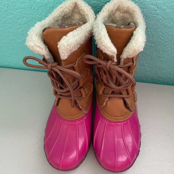Jessica Carlyle Gavin Girl Duck Boots Pink Size 2 - Picture 1 of 8